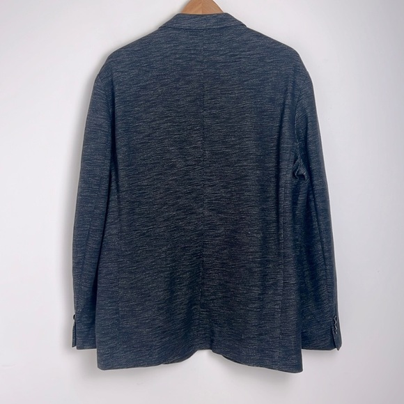 Good Man Brand Dark Gray Textured Unstructured 2-Button Blazer 100% Cotton XXL - Picture 4 of 11